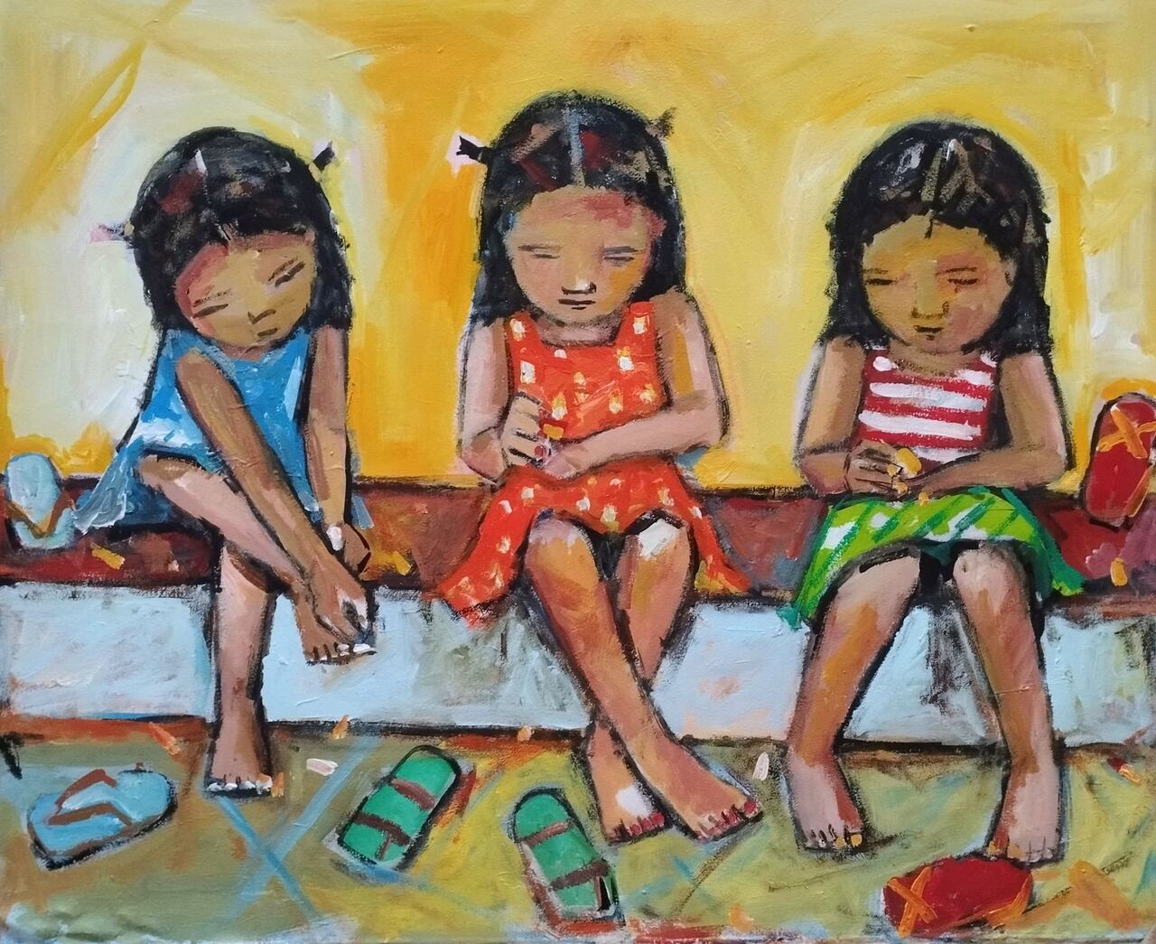 Meninas Pintando As Unhas