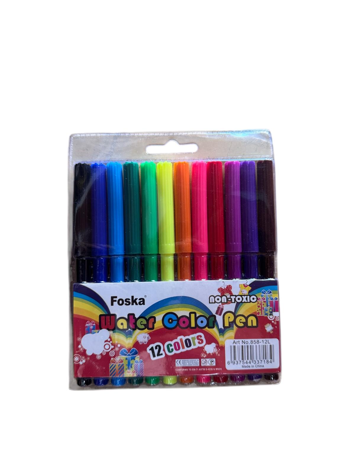 Marcadores Finos De Colores Por 12 Unidades